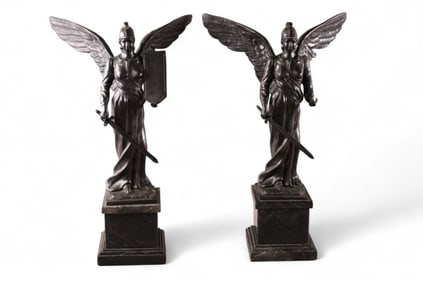 PAIR OF BRONZE STATUES