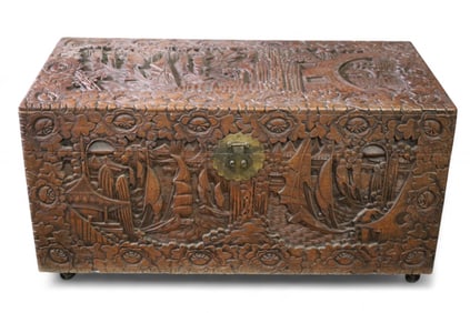 CARVED CAMPHOR CHEST