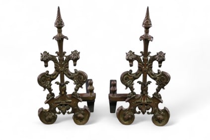 PAIR OF ANDIRONS