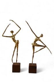 2 BRASS BALLERINA FIGURES