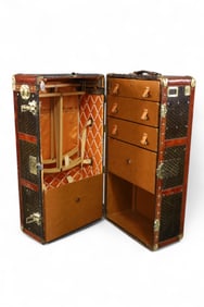 ANTIQUE GOYARD MONOGRAM STEAMER TRUNK
