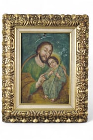 RELIGIOUS PAINTING ON TIN