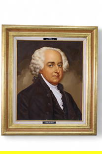 LAWRENCE WILLIAMS PRESIDENTIAL PORTRAIT PAINTING: OIL ON CANVAS, SIGNED L. WILLIAMS. PRESIDENTIAL PORTRAIT OF JOHN ADAMS. 28 1/2" x 32" IN FRAME