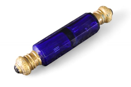 COBALT GLASS DOUBLE PERFUME