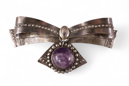 SPRATLING SILVER & AMETHYST PIN