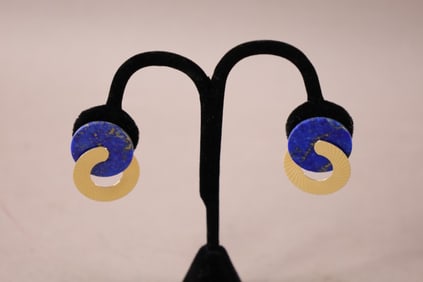 14k GOLD & LAPIS EARRINGS