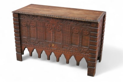 ANTIQUE GOTHIC STYLE TRUNK