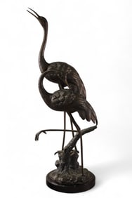 COURTING CRANES BRONZE STATUE