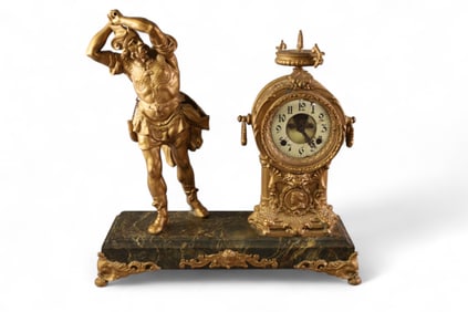 LARGE ANSONIA FIGURAL MANTLE CLOCK