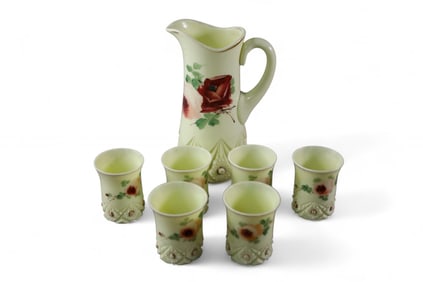 VICTORIAN URANIUM GLASS DRINK SET