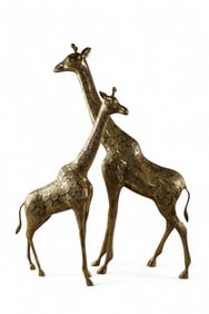 PAIR OF DECORATIVE BRASS GIRAFFES