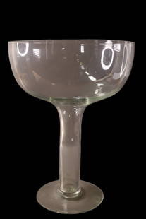 LARGE ART GLASS CHALICE: MONUENTAL ART GLASS CHALICE. ATTRIBUTED TO TIFFANY STUDIOS. 17 1/2" H.
