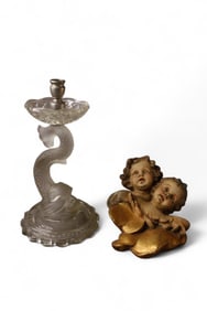 CANDLESTICK AND WALL PLAQUE