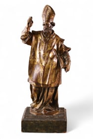 WOODEN POPE FIGURE