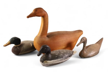 4 WOODEN DECOYS