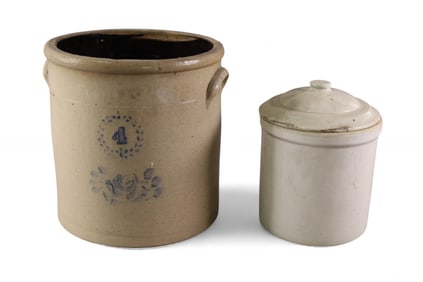 2 STONEWARE CROCKS