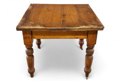 PRIMITIVE PINE DRAWLEAF TABLE