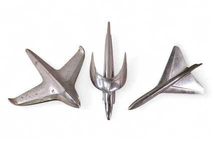 3 VINTAGE HOOD ORNAMENTS