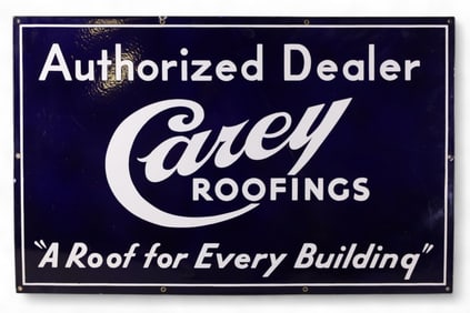 PORCELAIN CAREY ROOFING SIGN