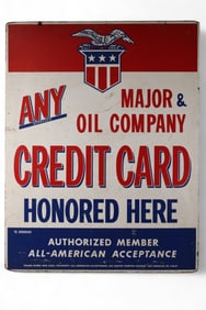 CREDIT CARDS HONORED HERE SIGN