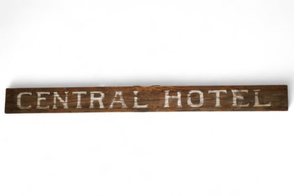 CENTRAL HOTEL WOODEN SIGN