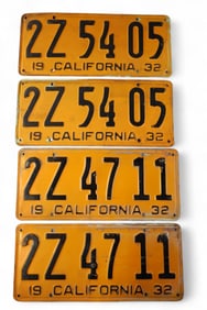1932 CALIFORNIA LICENSE PLATES