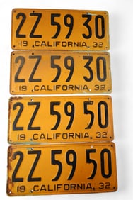 1932 CALIFORNIA LICENSE PLATES