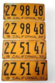 1932 CALIFORNIA LICENSE PLATES