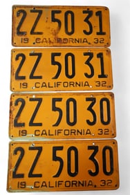 1932 CALIFORNIA LICENSE PLATES