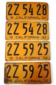 1932 CALIFORNIA LICENSE PLATES