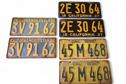 1930'S CALIFORNIA LICENSE PLATES