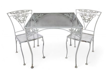 IRON PATIO TABLE & 2 CHAIRS