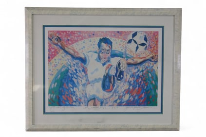 JAMES HALL BROWN FRAMED LITHOGRAPH