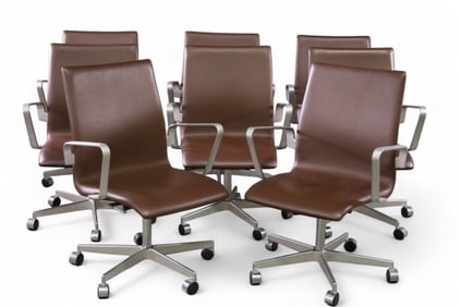 SET OF 8 FRITZ HANSEN OXFORD CHAIRS