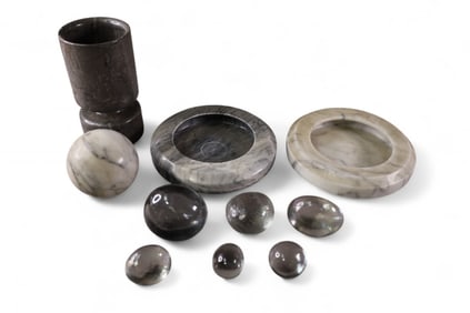 MARBLE & CRYSTAL TABLE ITEMS