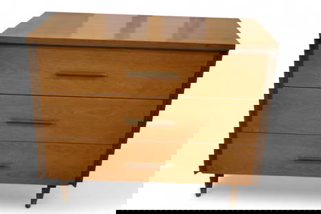 KENT COFFEY CHEST: MID CENTURY MODERN E DRAWER CHEST BY KENT COFFEY, MINOR WEAR TO FINISH. 37 1/2" W x 19" D x 31 1/2" H. THIS ITEM EXCEEDS SIZE LIMITATIONS FOR IN HOUSE SHIPPING, MUST BE PICKED UP IN HOUSE OR SHIPPED V