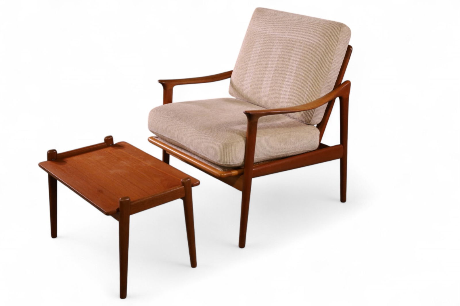 MID CENTURY MODERN LOUNGE CHAIR & FOOTSTOOL (1 of 7)