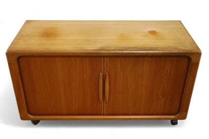 DYRLUND TEAK TAMBOUR DOOR CABINET