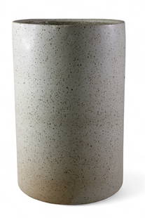 MCM PLANTER: MID CENTURY MODERN CYLINDRICAL PLANTER OR SAND JAR, 12" DIAM x 18" H.