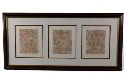 GUILLAUME AZOULAY ETCHING TRYPTICH