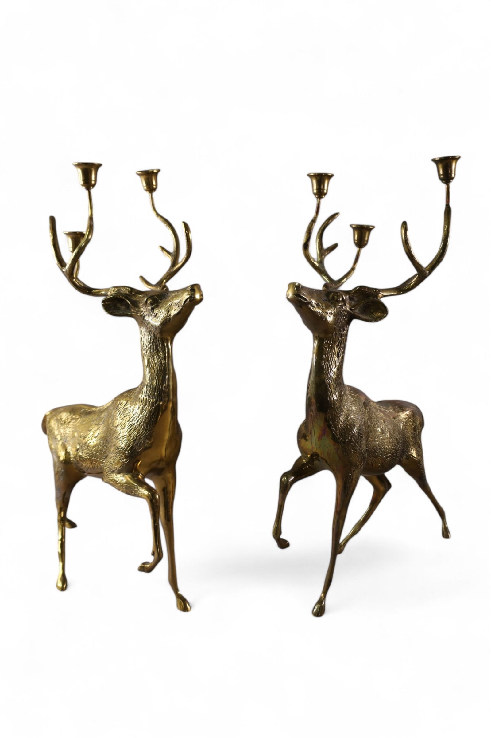 PAIR OF BRASS DEER (1 of 3)