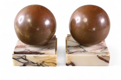 PAIR OF SPHERE BOOKENDS