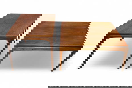 2 PIECE LANE LIVING ROOM SET: MID CENTURY MODERN LANE LIVING ROOM SET, COFFEE TABLE & SIDE TABLE. WEAR TO FINISH. 31 x 31" x 14" H COFFEE TABLE & 20" x 30" x 19" H SIDE TABLE. THIS ITEM EXCEEDS SIZE LIMITATIONS FOR IN HOUSE SHIPPI