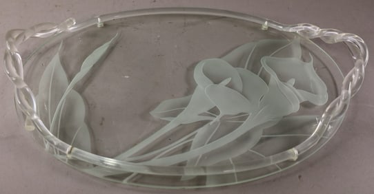 GLASS & LUCITE TRAY