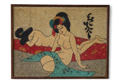 MID CENTURY FRAMED MOSAIC NUDE