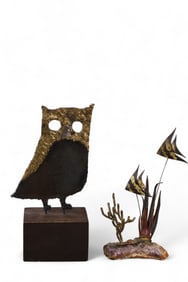 2 SMALL TORCH CUT SCULPTURES