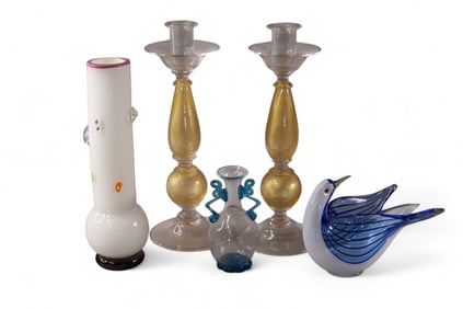 5 PIECES OF ART GLASS