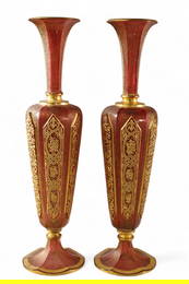 PAIR OF TALL BOHEMIAN VASES