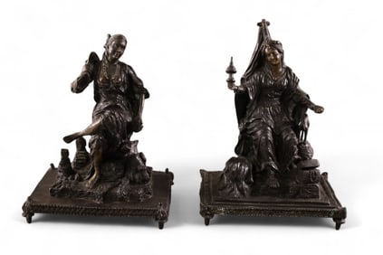 PAIR OF FIGURAL BRONZES