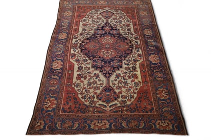 APPROX 6' 7" x 4' 8" HANDMADE WOOL RUG